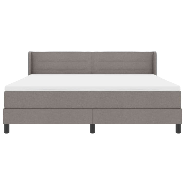 Box spring seng med hovedgærde Gråbrun 200 x 180 cm Stof