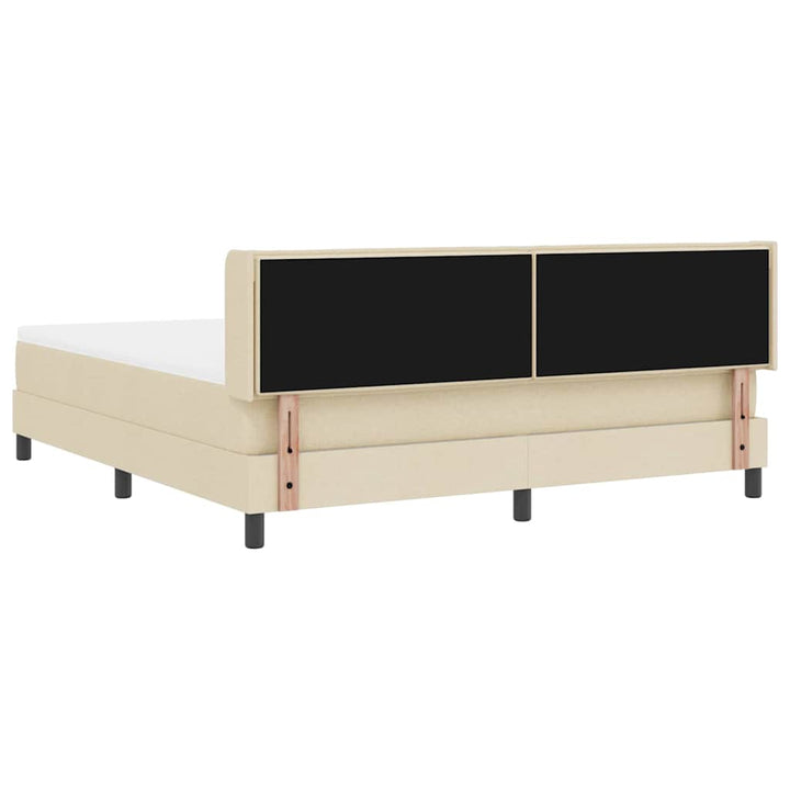 Box spring seng med hovedgærde Creme 200 x 180 cm Stof