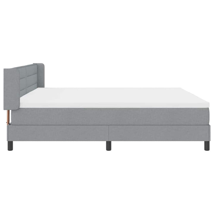 Box spring seng med hovedgærde Lysegrå 200 x 200 cm Stof