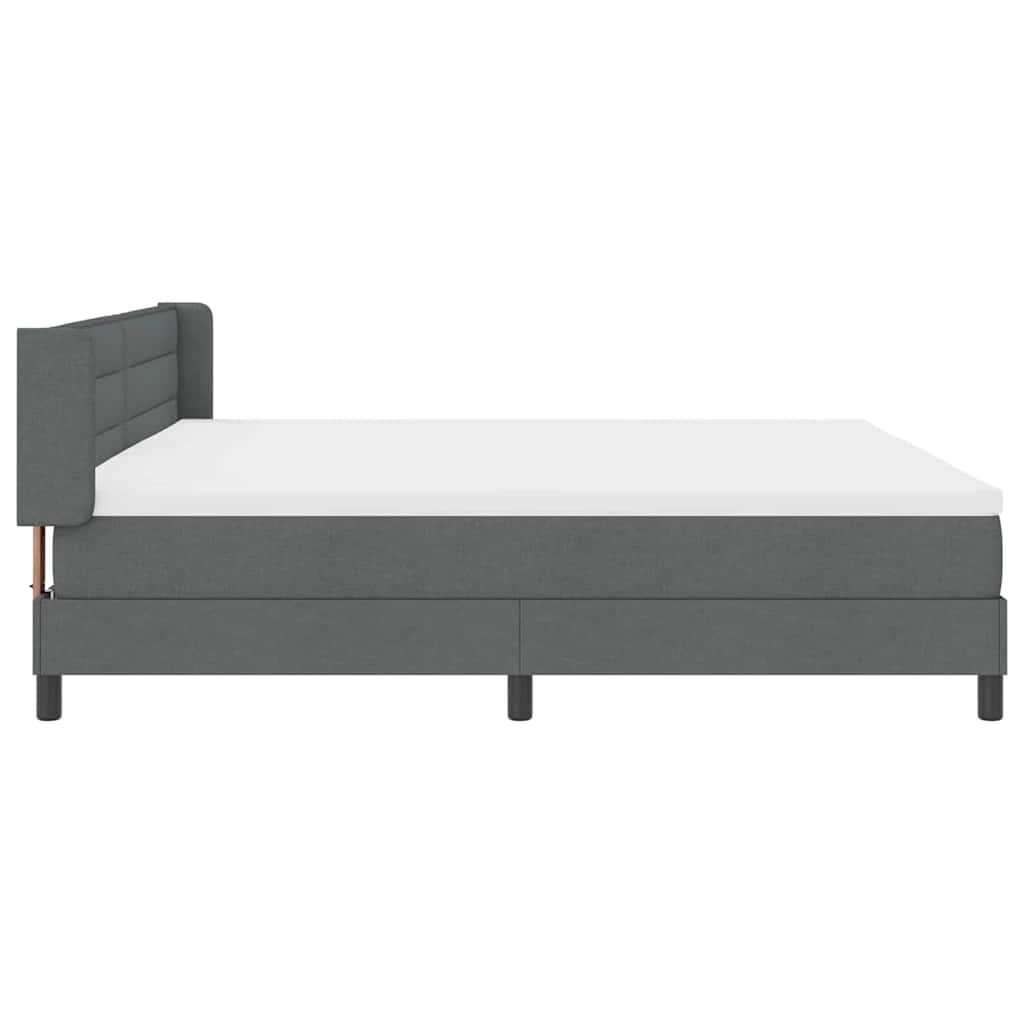 Box spring seng med hovedgærde Mørkegrå 200 x 200 cm Stof