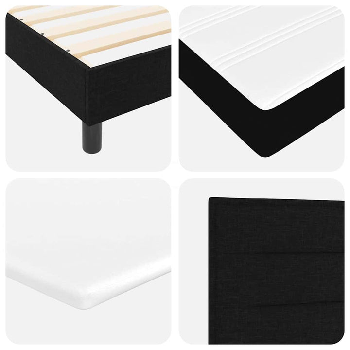 Box spring seng med hovedgærde Sort 200 x 200 cm Stof