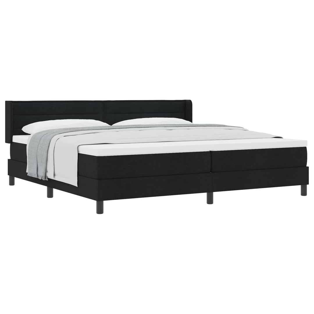 Box spring seng med hovedgærde Sort 200 x 200 cm Stof