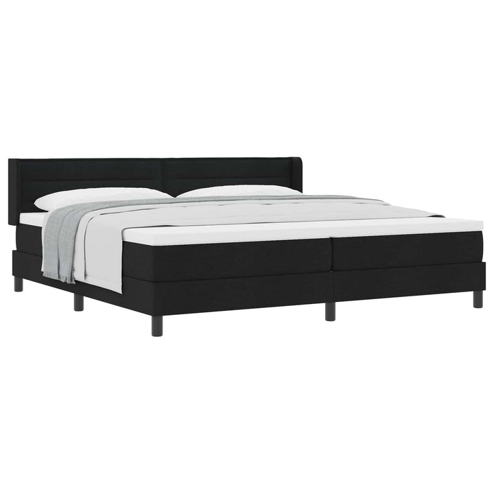 Box spring seng med hovedgærde Sort 200 x 200 cm Stof