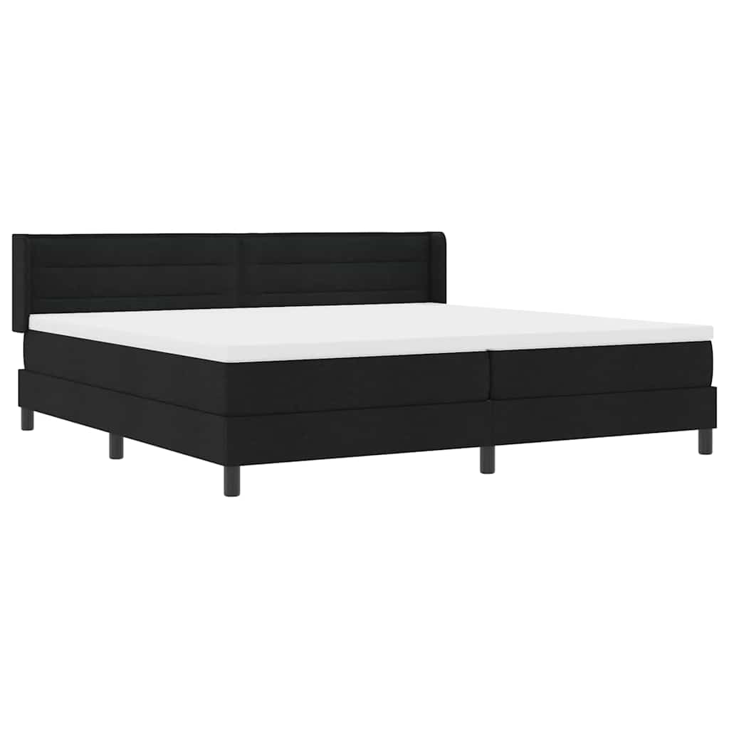 Box spring seng med hovedgærde Sort 200 x 200 cm Stof