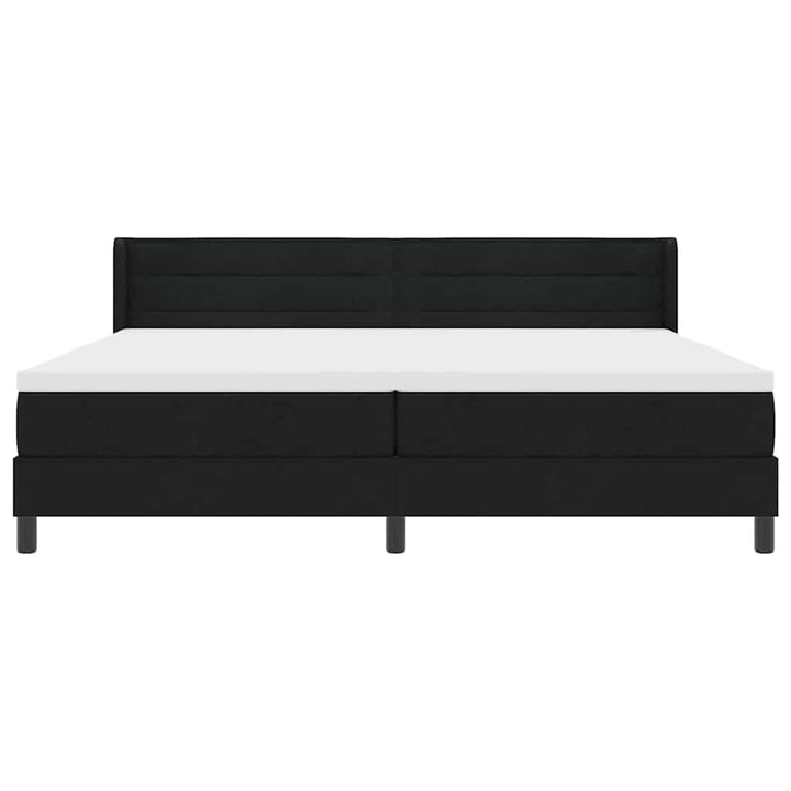 Box spring seng med hovedgærde Sort 200 x 200 cm Stof