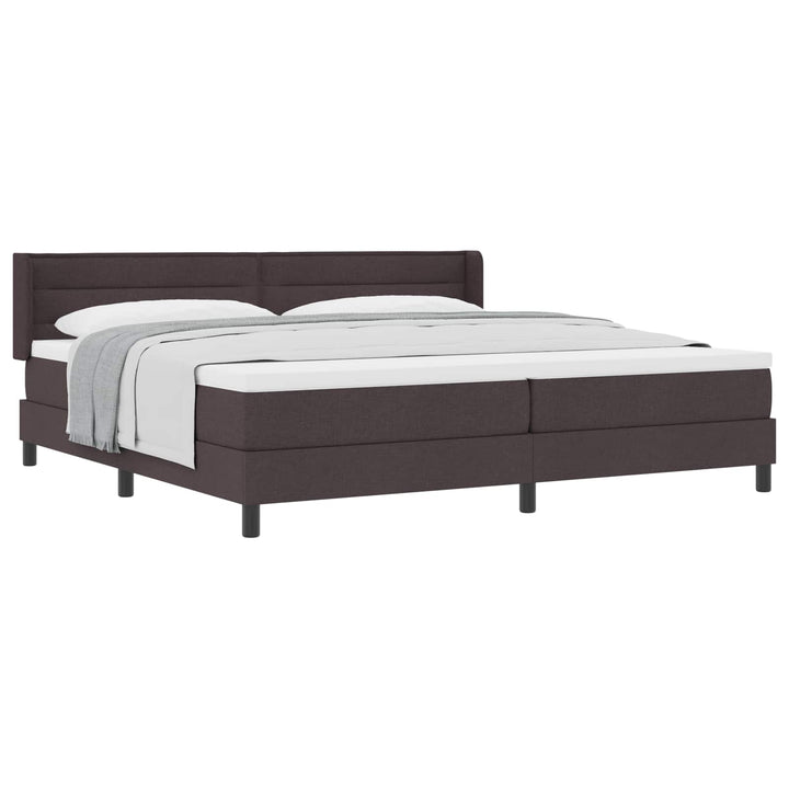Box spring seng med hovedgærde Mørk Brun 200 x 200 cm Stof