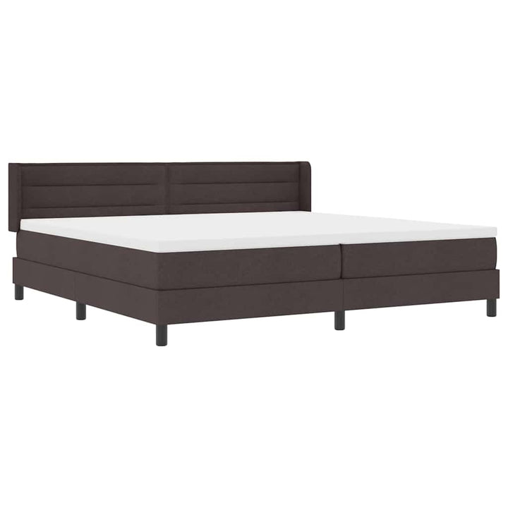 Box spring seng med hovedgærde Mørk Brun 200 x 200 cm Stof