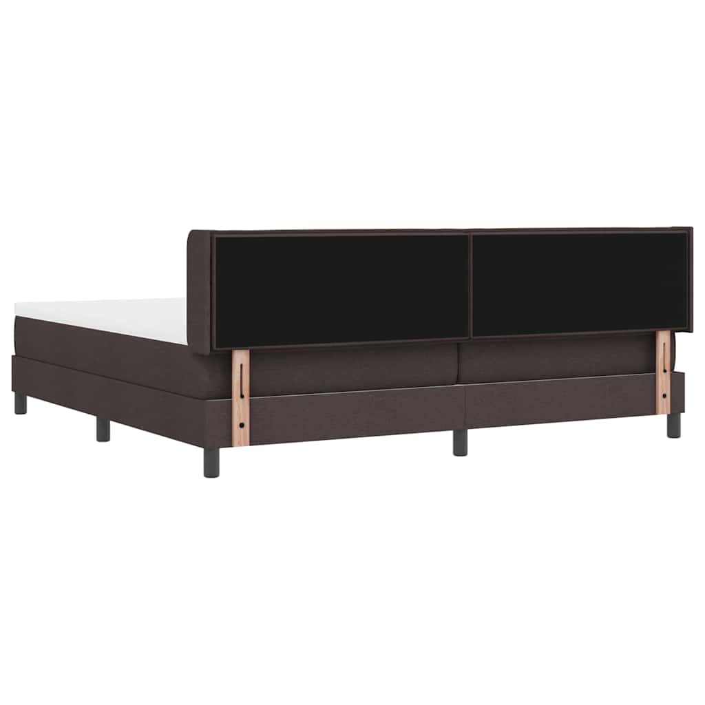 Box spring seng med hovedgærde Mørk Brun 200 x 200 cm Stof