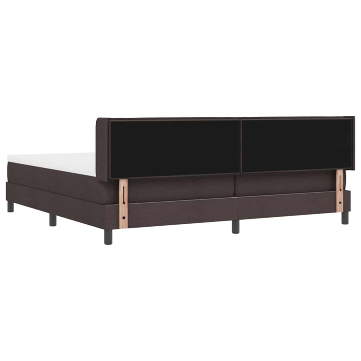 Box spring seng med hovedgærde Mørk Brun 200 x 200 cm Stof