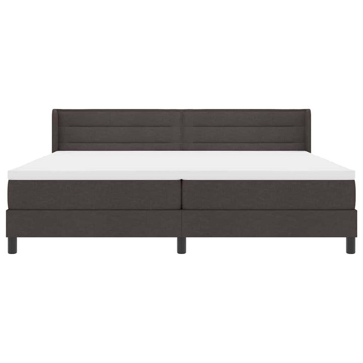Box spring seng med hovedgærde Mørk Brun 200 x 200 cm Stof