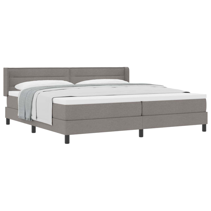 Box spring seng med hovedgærde Gråbrun 200 x 200 cm Stof