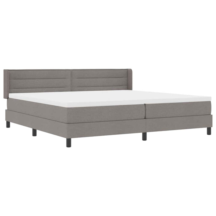 Box spring seng med hovedgærde Gråbrun 200 x 200 cm Stof