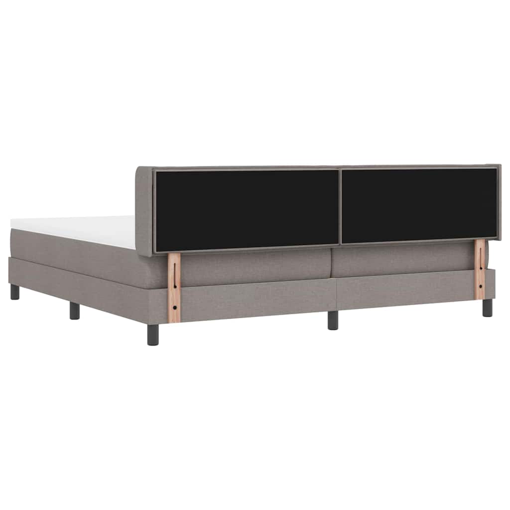 Box spring seng med hovedgærde Gråbrun 200 x 200 cm Stof