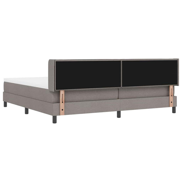 Box spring seng med hovedgærde Gråbrun 200 x 200 cm Stof