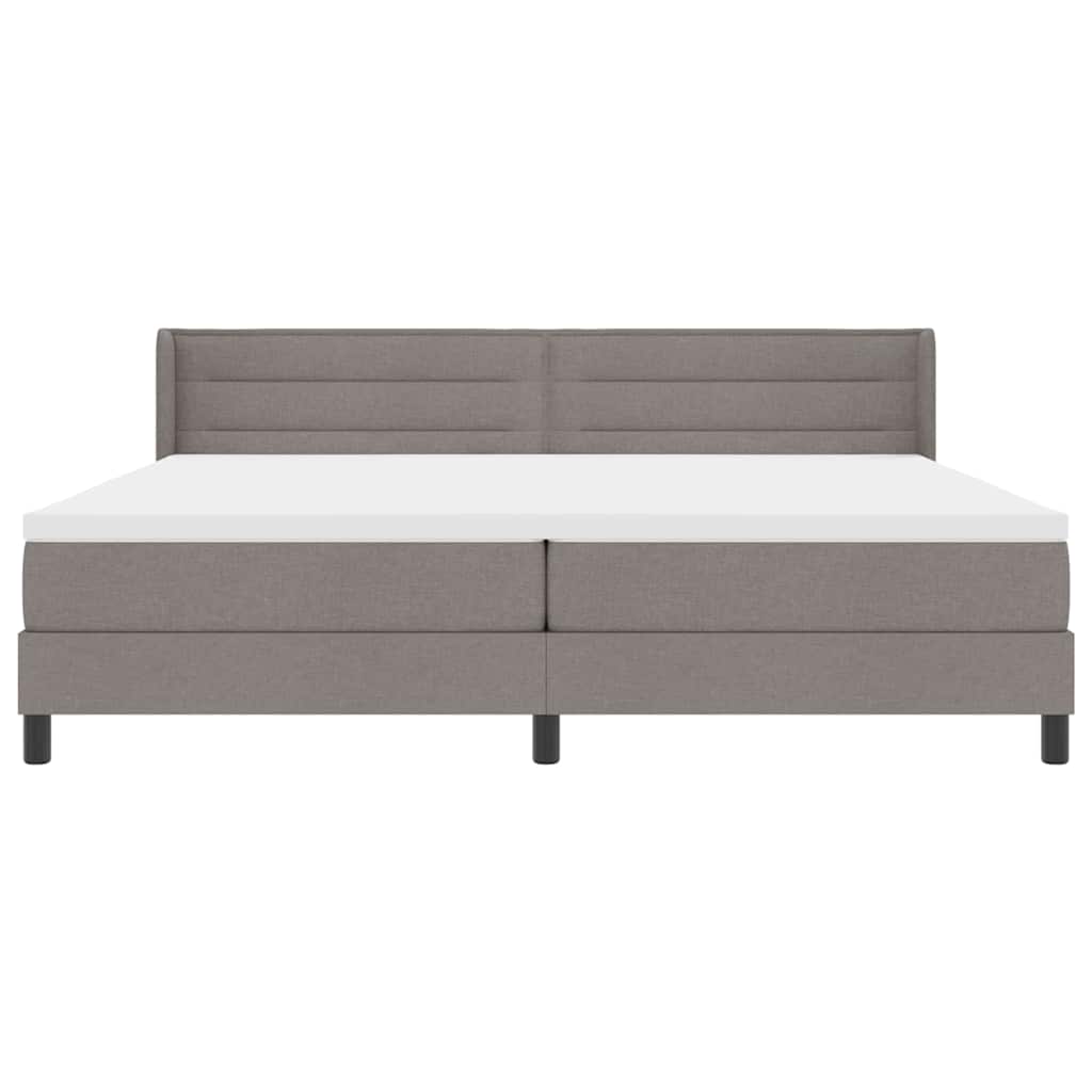 Box spring seng med hovedgærde Gråbrun 200 x 200 cm Stof