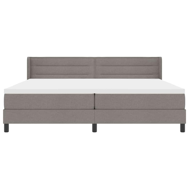 Box spring seng med hovedgærde Gråbrun 200 x 200 cm Stof