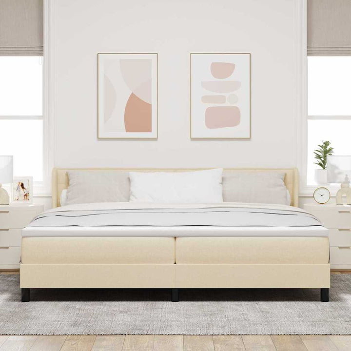 Box spring seng med madras Creme 200 x 200 cm Stof