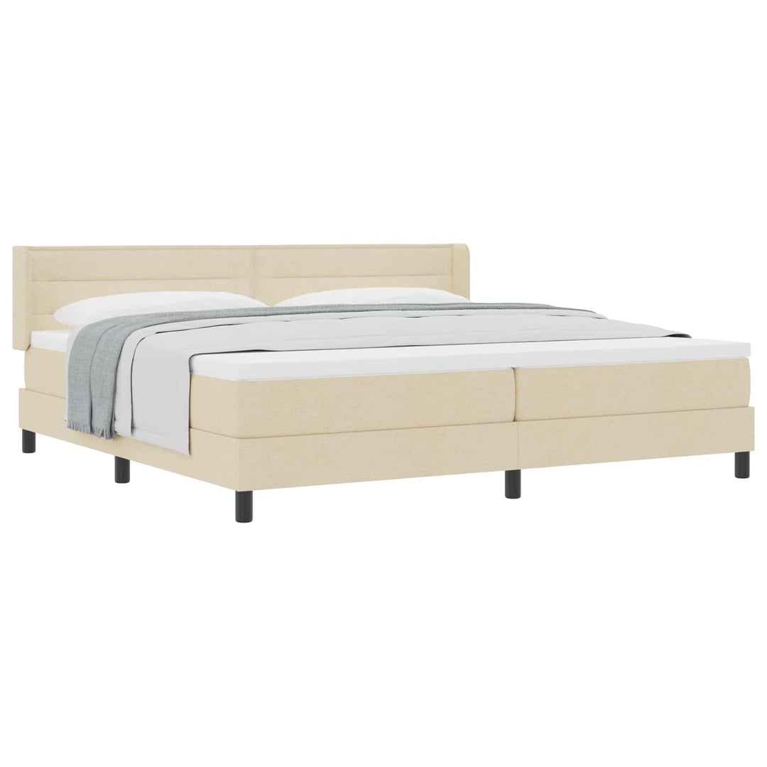 Box spring seng med madras Creme 200 x 200 cm Stof