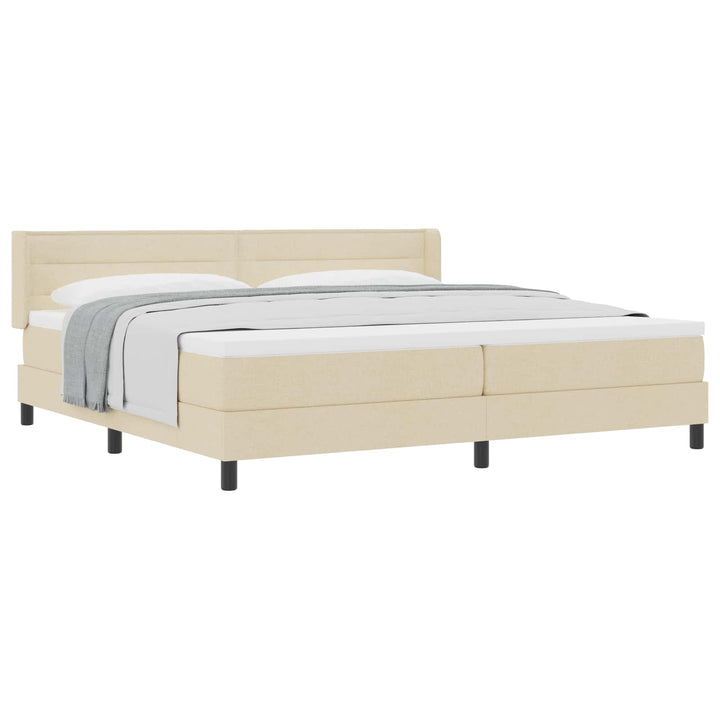 Box spring seng med madras Creme 200 x 200 cm Stof