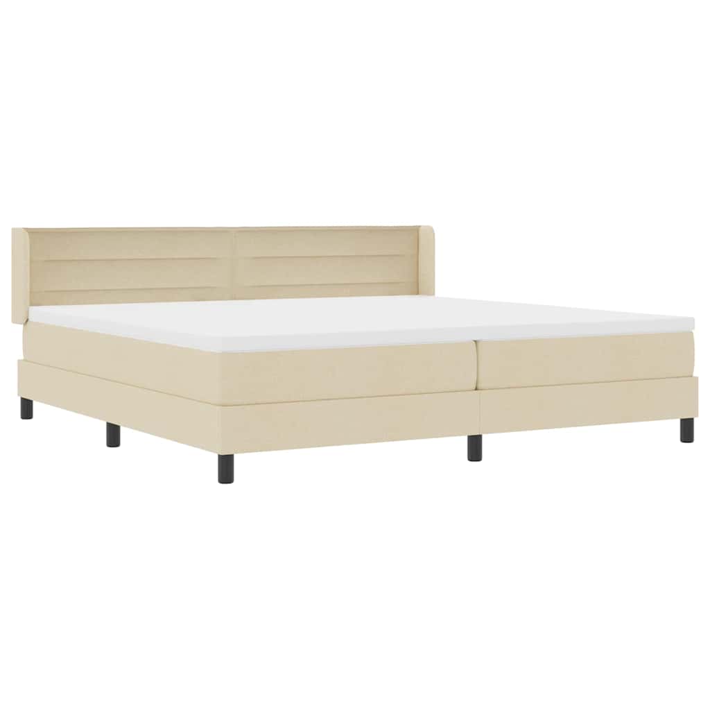 Box spring seng med madras Creme 200 x 200 cm Stof