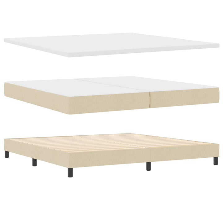 Box spring seng med madras Creme 200 x 200 cm Stof