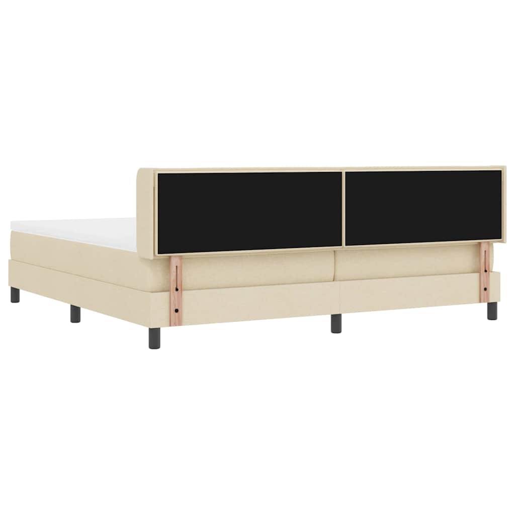 Box spring seng med madras Creme 200 x 200 cm Stof