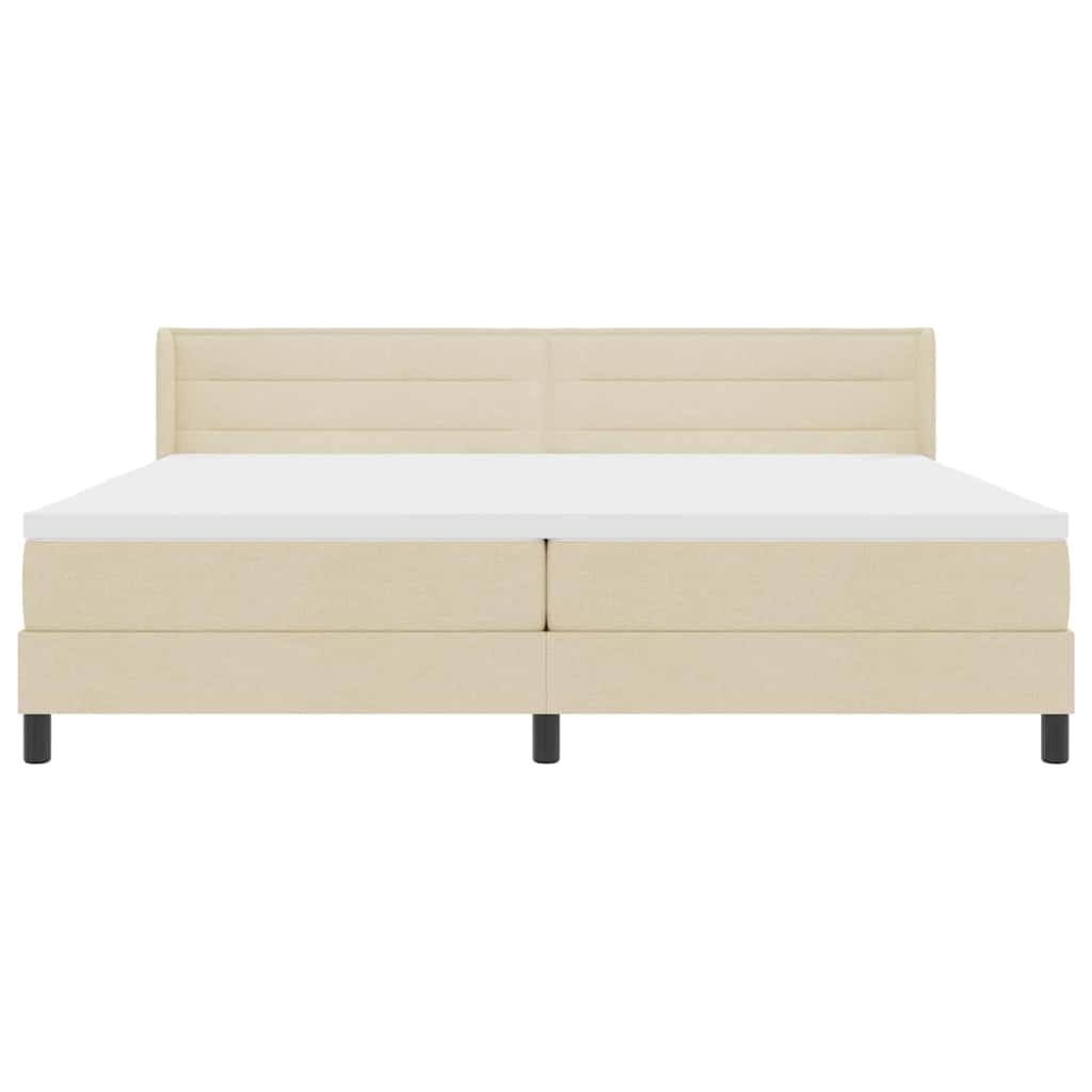 Box spring seng med madras Creme 200 x 200 cm Stof