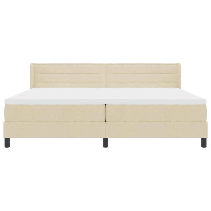 Box spring seng med madras Creme 200 x 200 cm Stof