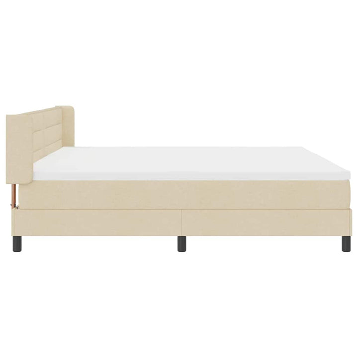 Box spring seng med madras Creme 200 x 200 cm Stof