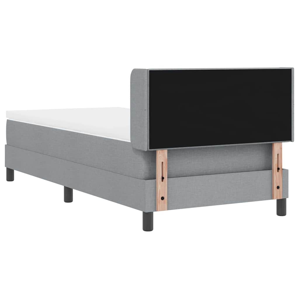 Box spring seng med hovedgærde Lysegrå 200 x 200 cm Stof