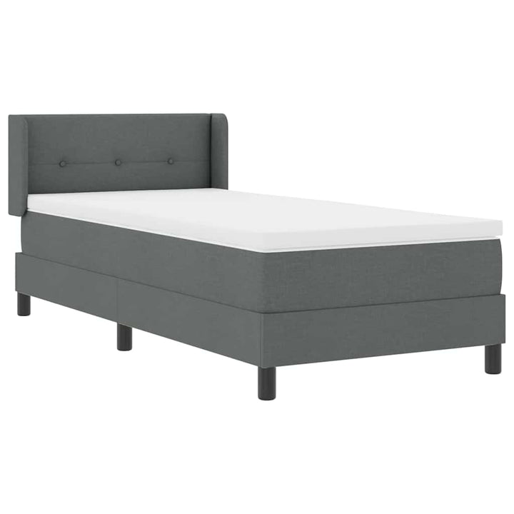 Box spring seng med hovedgærde Mørkegrå 200 x 80 cm Stof