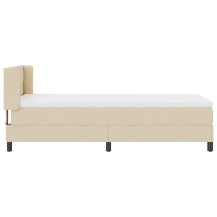 Box spring seng med hovedgærde Creme 200 x 80 cm Stof