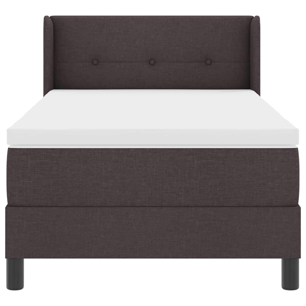 Box spring seng med hovedgærde Mørk Brun 190 x 90 cm Stof