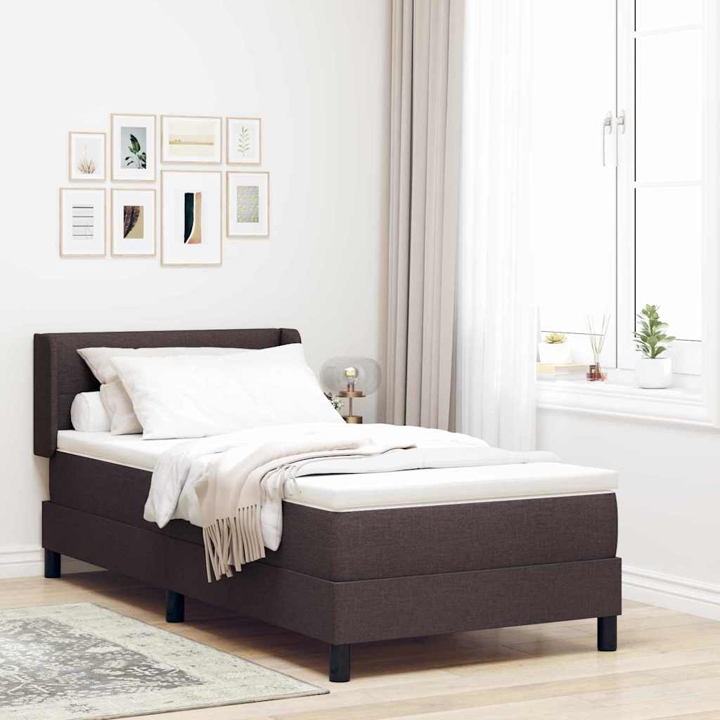 Box spring seng med hovedgærde Mørk Brun 200 x 90 cm Stof