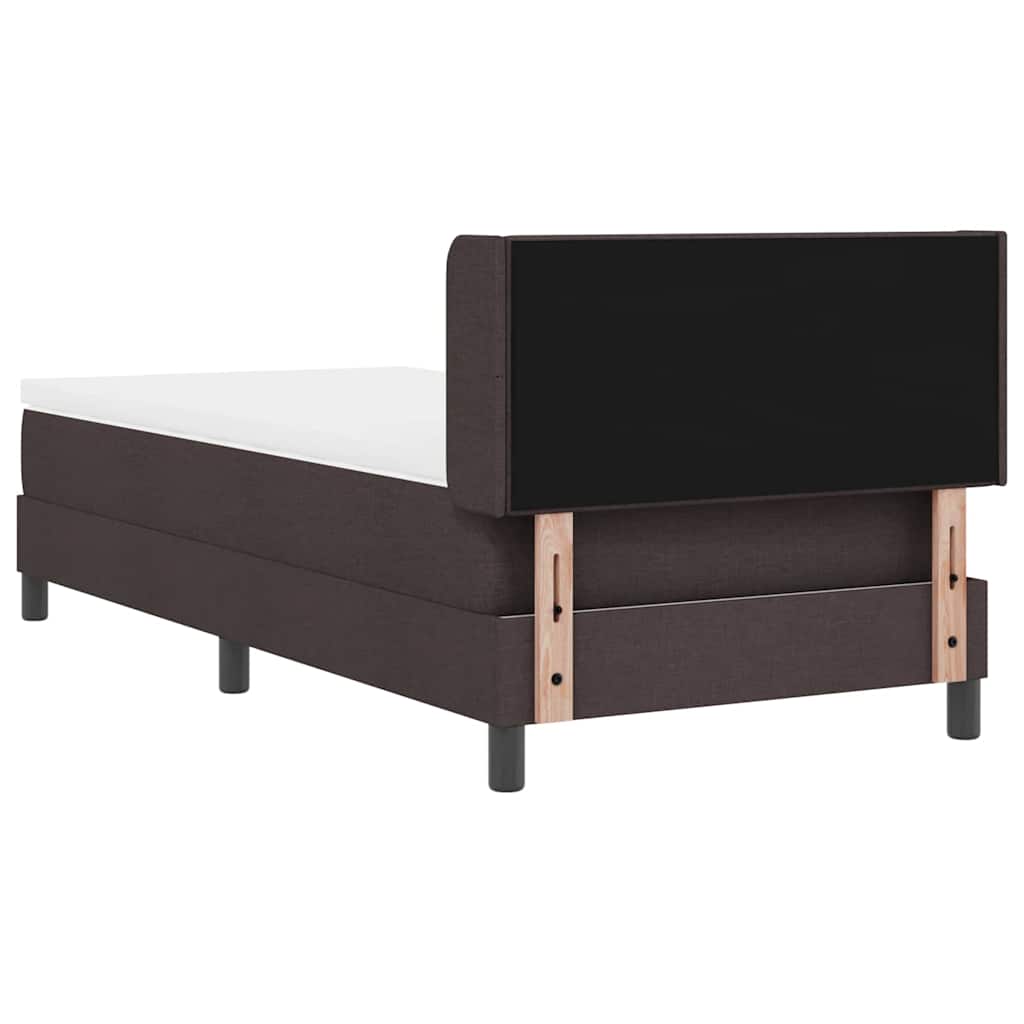 Box spring seng med hovedgærde Mørk Brun 200 x 90 cm Stof