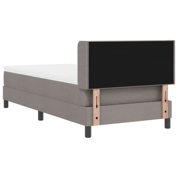 Box spring seng med hovedgærde Gråbrun 200 x 90 cm Stof