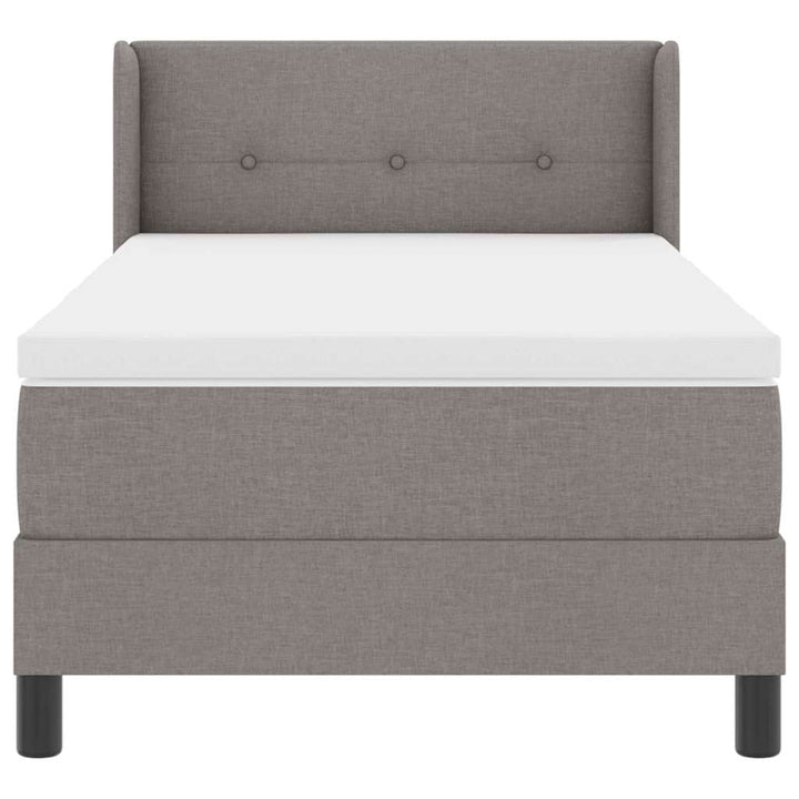 Box spring seng med hovedgærde Gråbrun 200 x 90 cm Stof