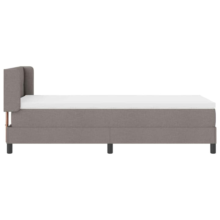 Box spring seng med hovedgærde Gråbrun 200 x 90 cm Stof