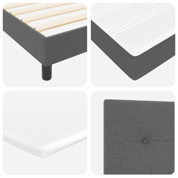 Box spring seng med hovedgærde Mørkegrå 200 x 100 cm Stof