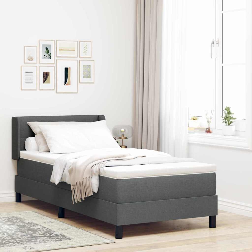 Box spring seng med hovedgærde Mørkegrå 200 x 100 cm Stof