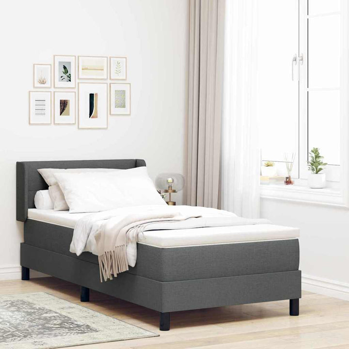 Box spring seng med hovedgærde Mørkegrå 200 x 100 cm Stof