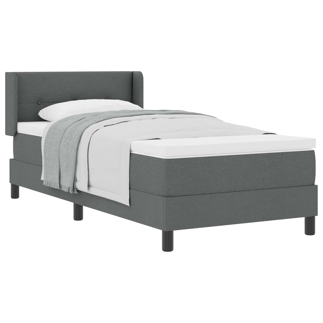 Box spring seng med hovedgærde Mørkegrå 200 x 100 cm Stof