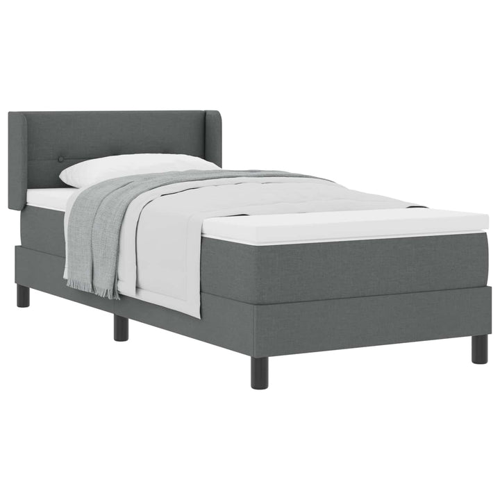 Box spring seng med hovedgærde Mørkegrå 200 x 100 cm Stof