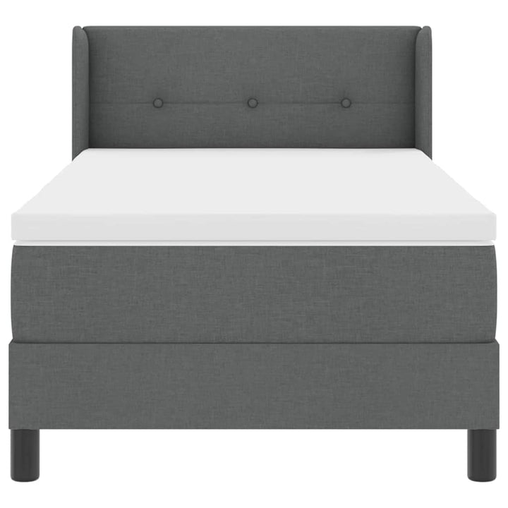 Box spring seng med hovedgærde Mørkegrå 200 x 100 cm Stof