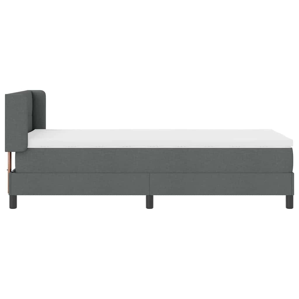 Box spring seng med hovedgærde Mørkegrå 200 x 100 cm Stof