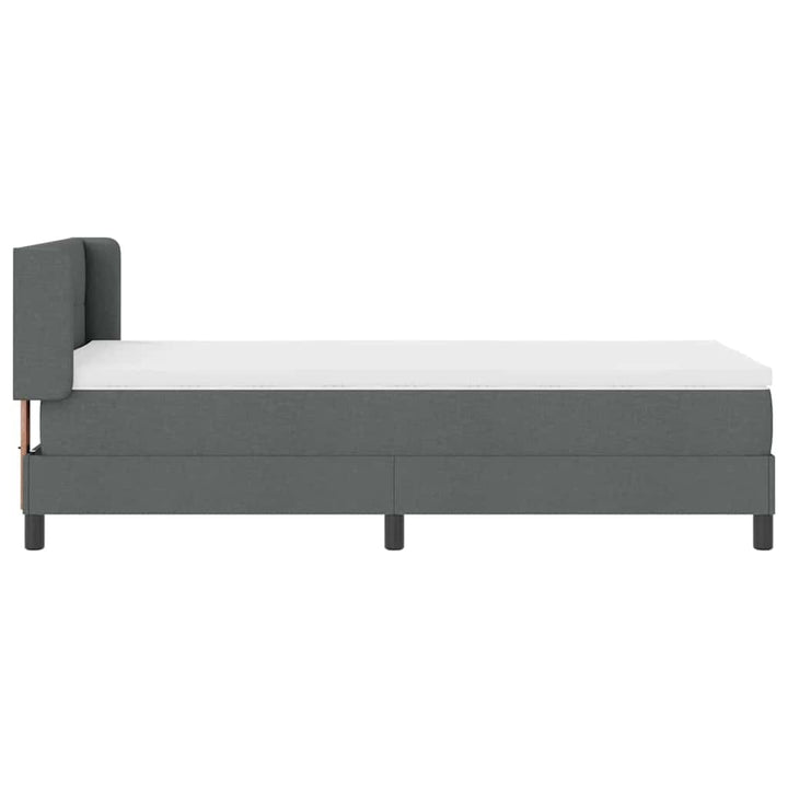Box spring seng med hovedgærde Mørkegrå 200 x 100 cm Stof