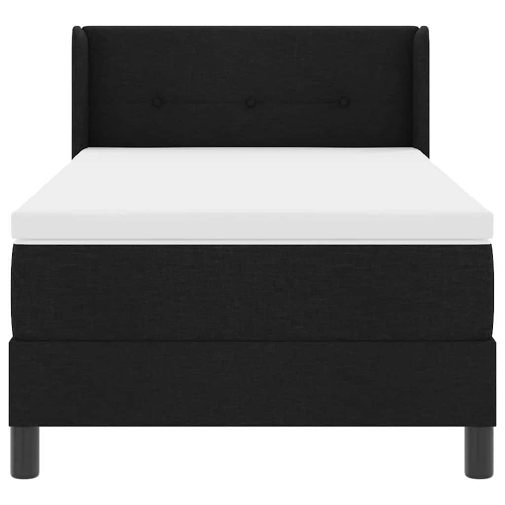 Box spring seng med hovedgærde Sort 200 x 100 cm Stof