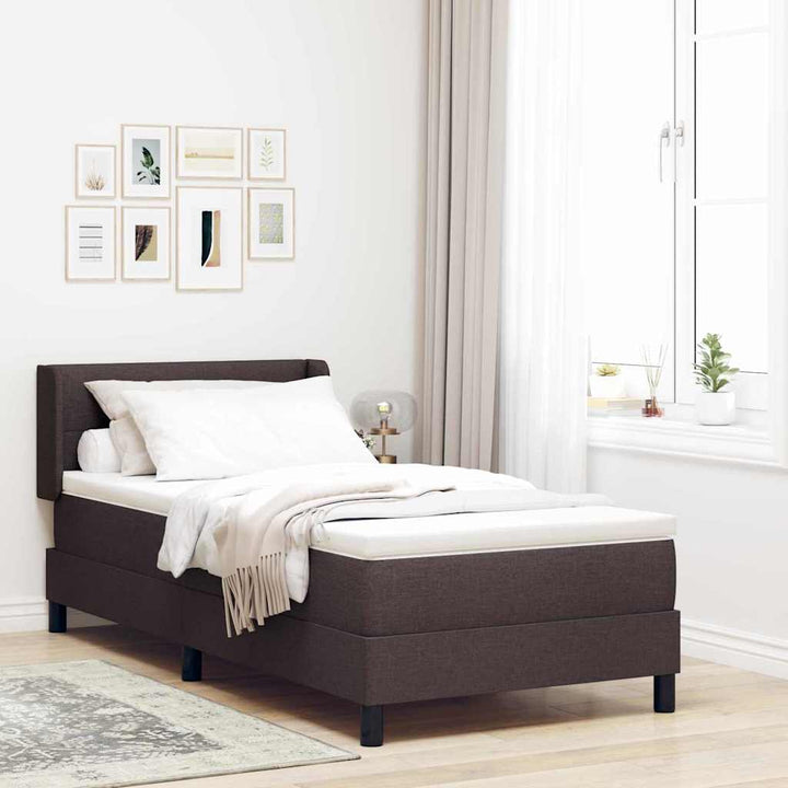 Box spring seng med hovedgærde Mørk Brun 200 x 100 cm Stof