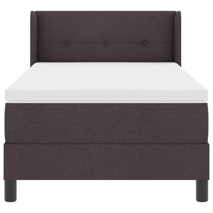 Box spring seng med hovedgærde Mørk Brun 200 x 100 cm Stof
