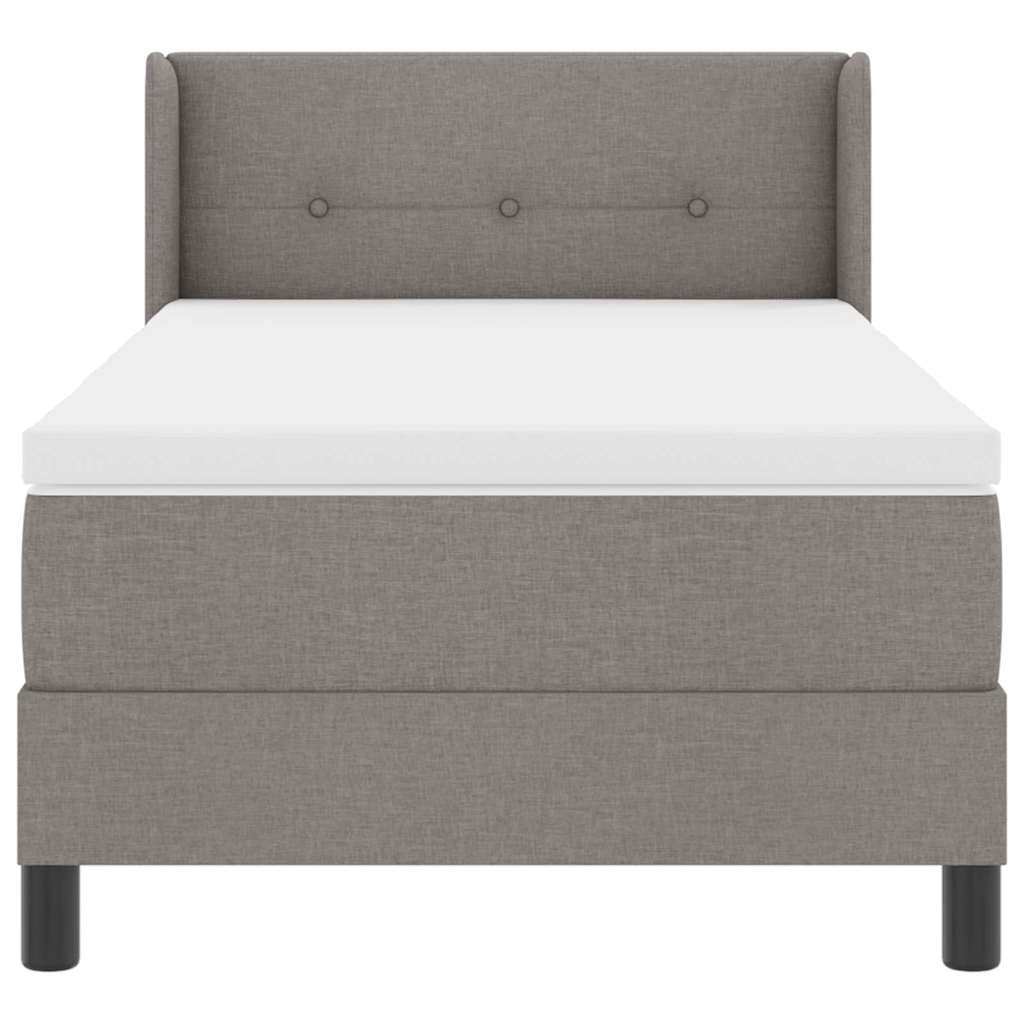 Box spring seng med hovedgærde Gråbrun 200 x 100 cm Stof